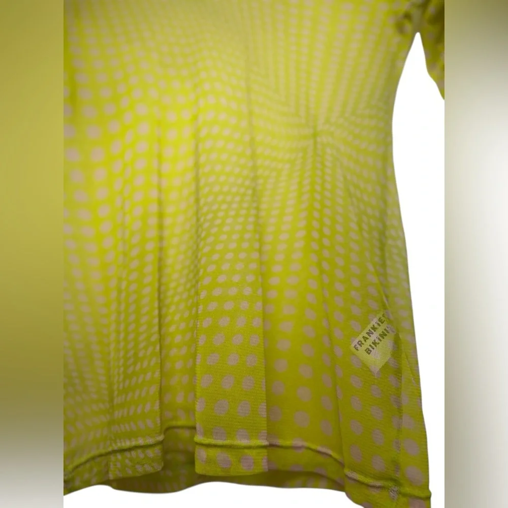 Frankie’s Bikinis Ember Mesh Dots Long Sleeve Shirt Top in Yuma Size Medium